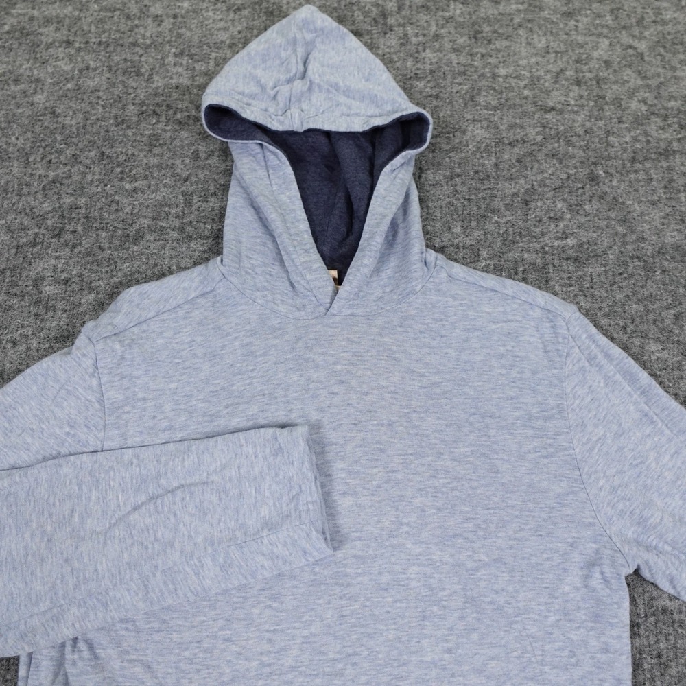 Faherty Reversible Hoodie Mens Small Long Sleeve Pullover Blue‎ Cotton